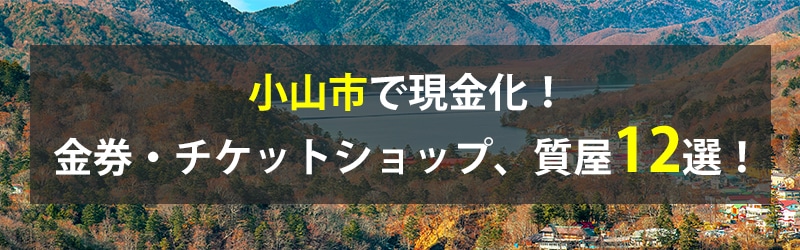 小山市で現金化！小山市の金券・チケットショップ、質屋12選！