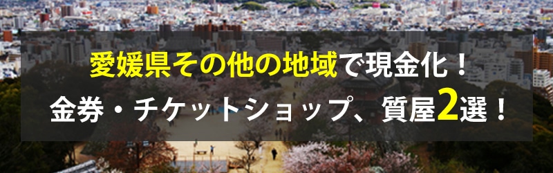 愛媛県その他の地域で現金化！愛媛県その他の地域の金券・チケットショップ、質屋2選！